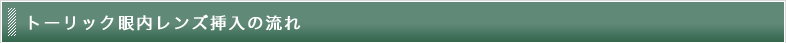 トーリック眼内レンズ挿入の流れ